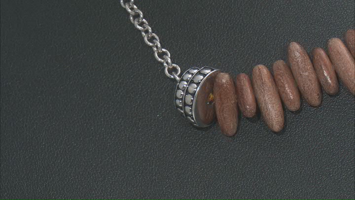 Rhodium Over Silver Wood Necklace Video Thumbnail